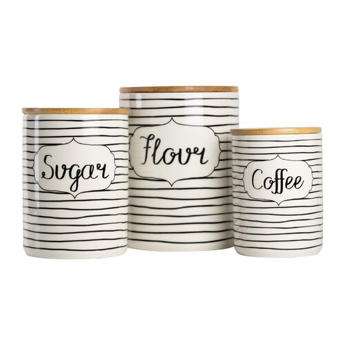 Gracie Oaks Everyday Coffee Sugar Flour Kitchen Canister Set   Everyday Coffee%2C Sugar%2C Flour Kitchen Canister Set 